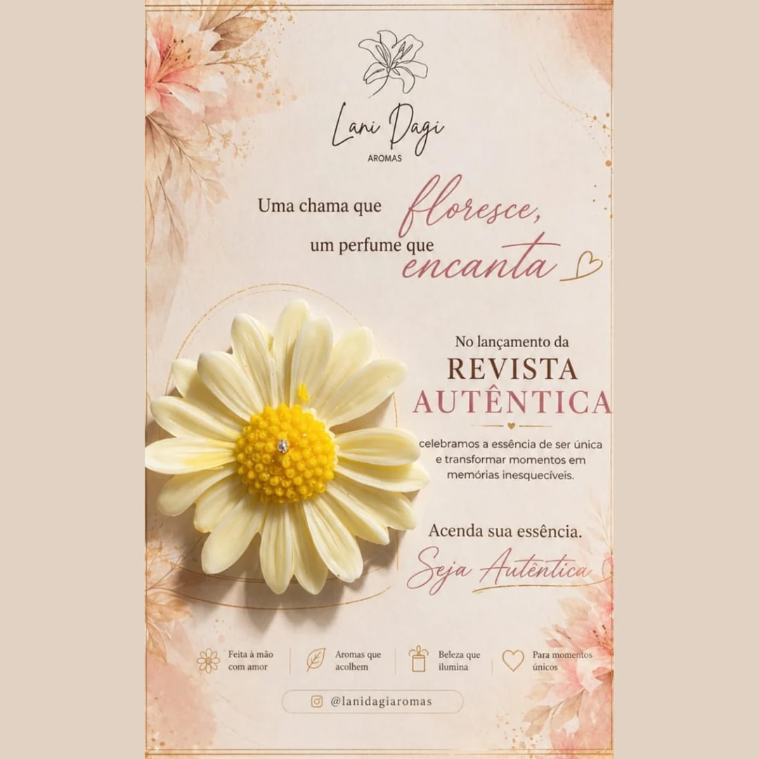 Carta + Vela: flor de cera sobre carta personalizada da Lani Dagá